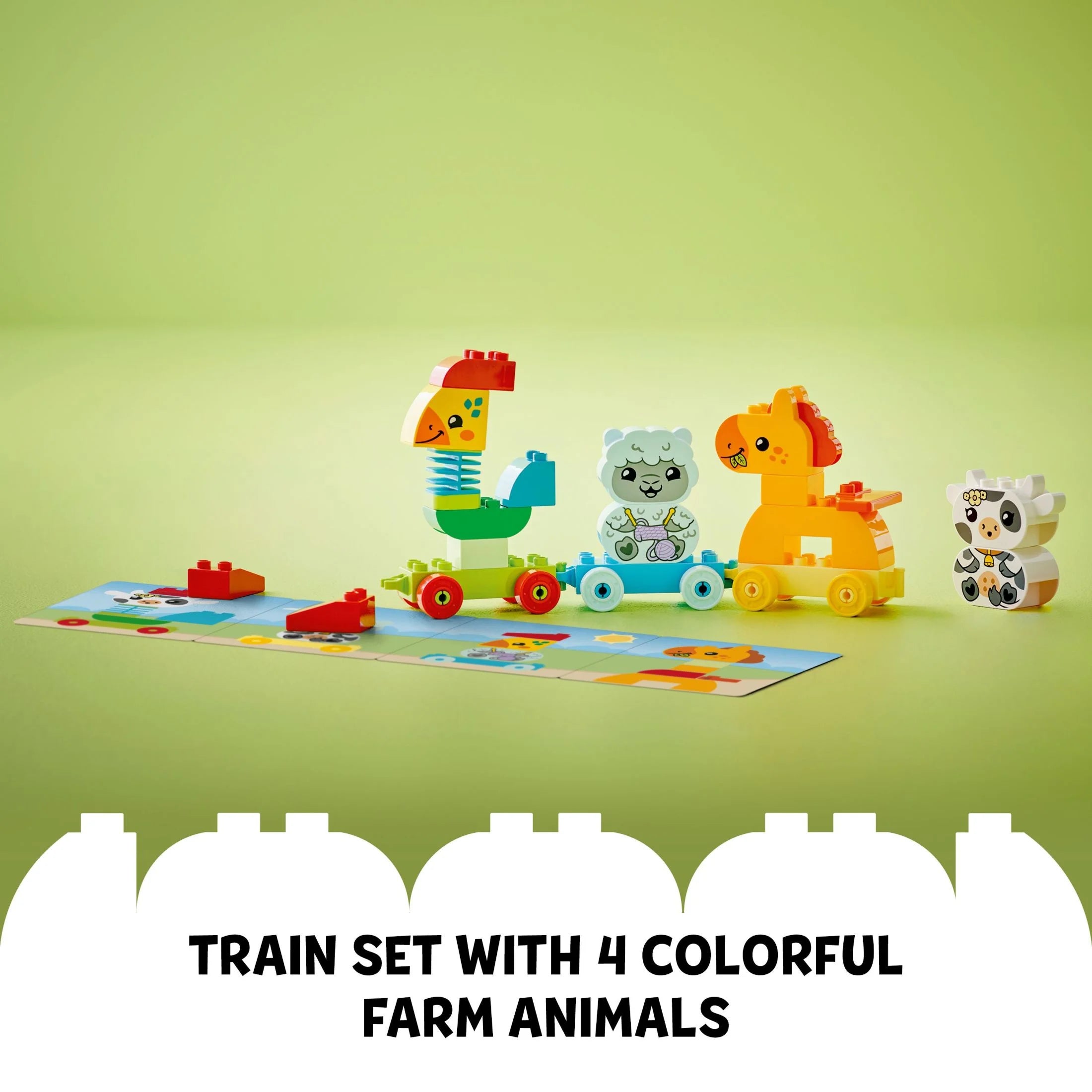 LEGO DUPLO My First Animal Train Building Set and Horse Toy, Educational Toy for Toddlers Ages 1-3 with 4 Animal Figures, Creative Nature Toy Birthday Gift for Animal Loving Preschoolers, 10412 K405