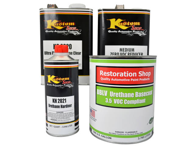 Firemist Orange Low VOC Urethane Basecoat Clearcoat Car Paint Complete Medium Gallon Kit A92894