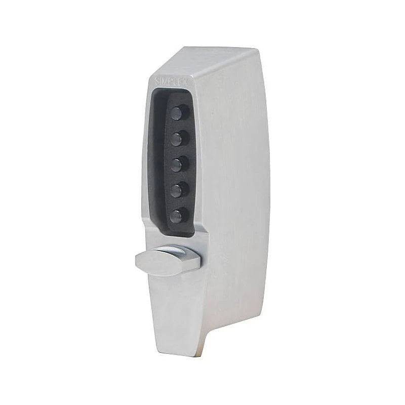 Mechanical Pushbutton Auxiliary Lock with Thumbturn Deadbolt Satin Chrome G726