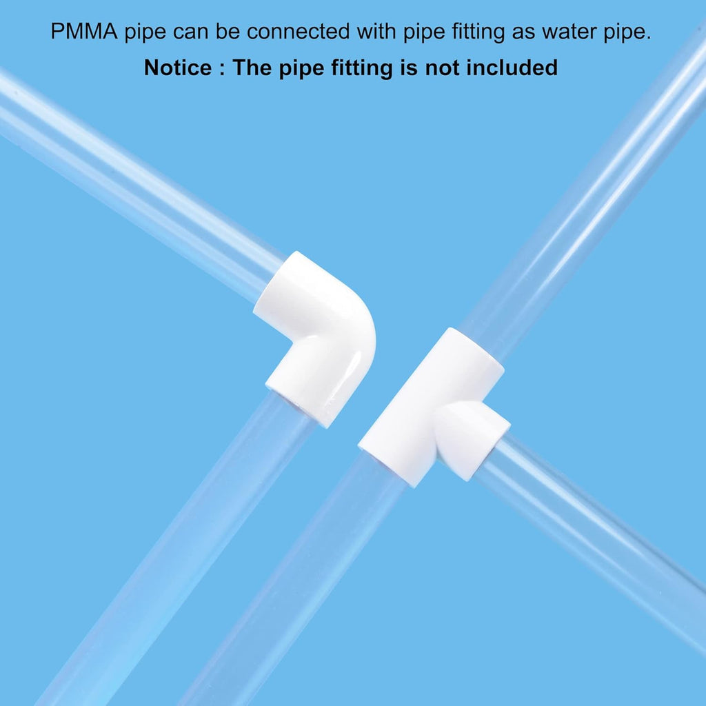 Clear 125mm ID 130mm OD Acrylic Round Tube Pack of 2 V48820