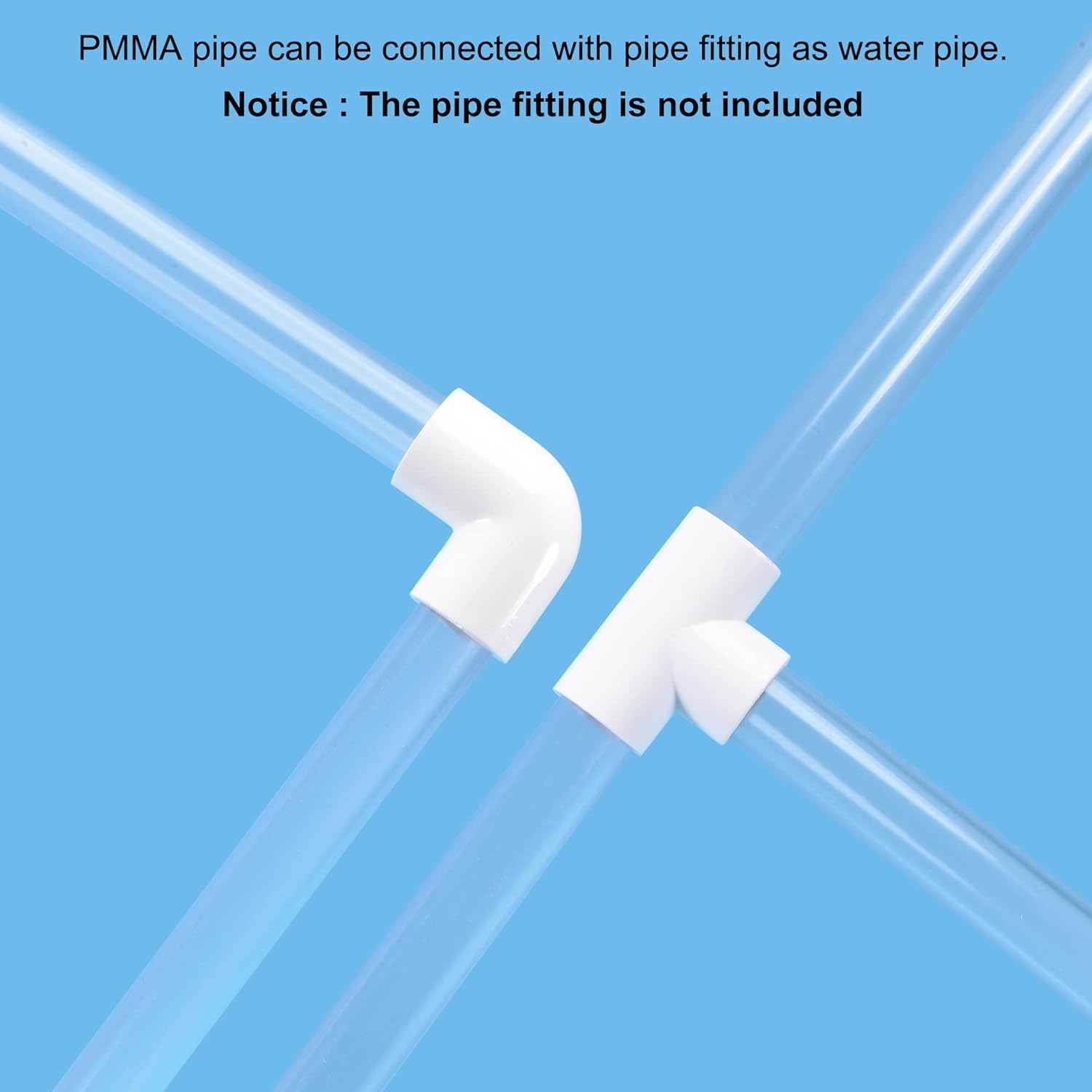 Clear 125mm ID 130mm OD Acrylic Round Tube Pack of 2 V48820