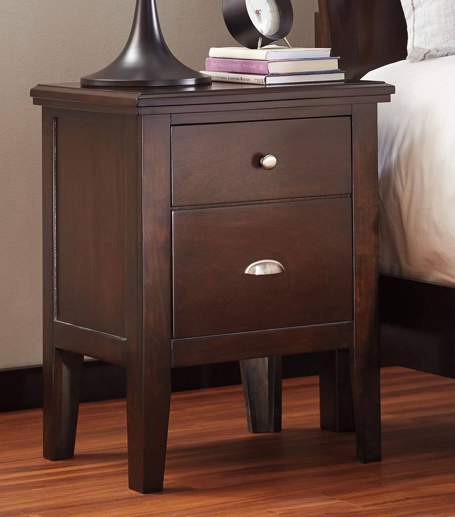 Two Drawer Night Stand in Brown G19906