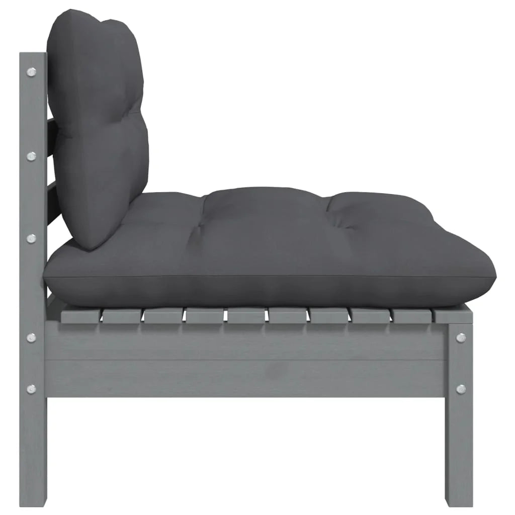 Gray Solid Pinewood Patio Sofa O5003