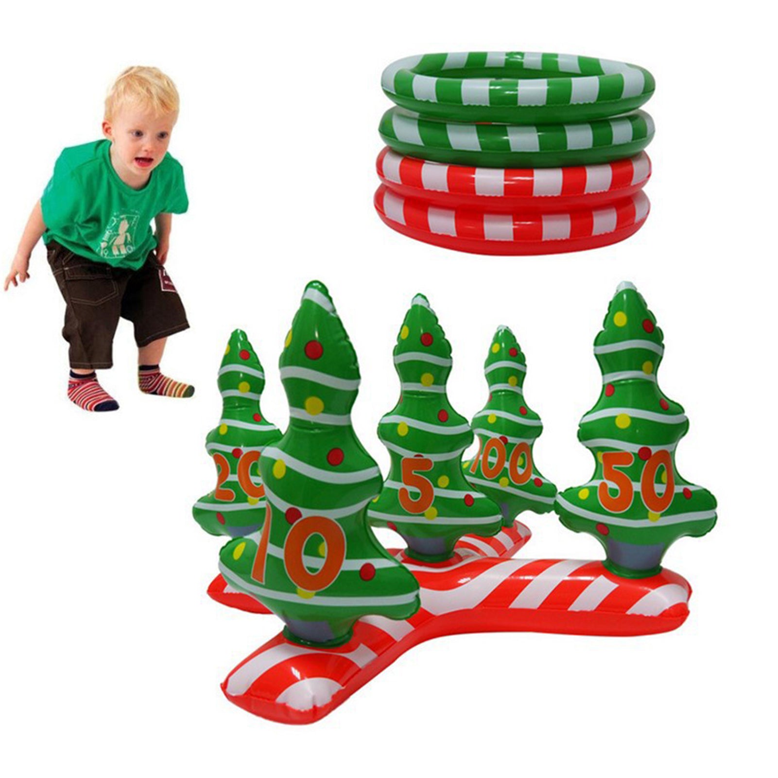 Inflatable Ring Toss Game Set with 4 Rings F75781