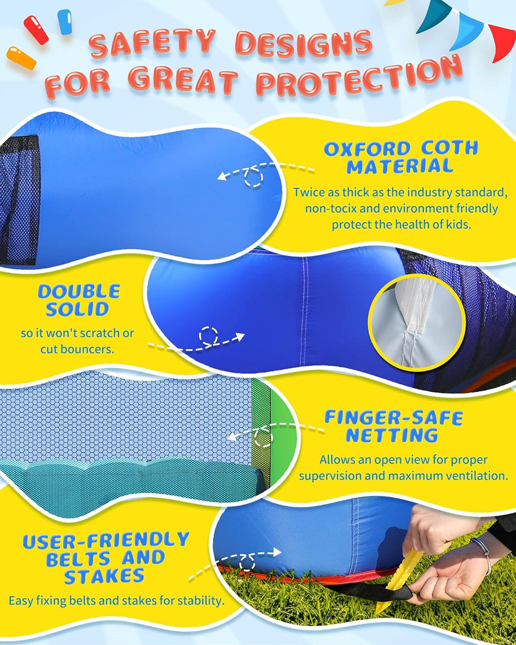 Inflatable Bounce House with Blower, Wide Slide, Ball Pool W518247