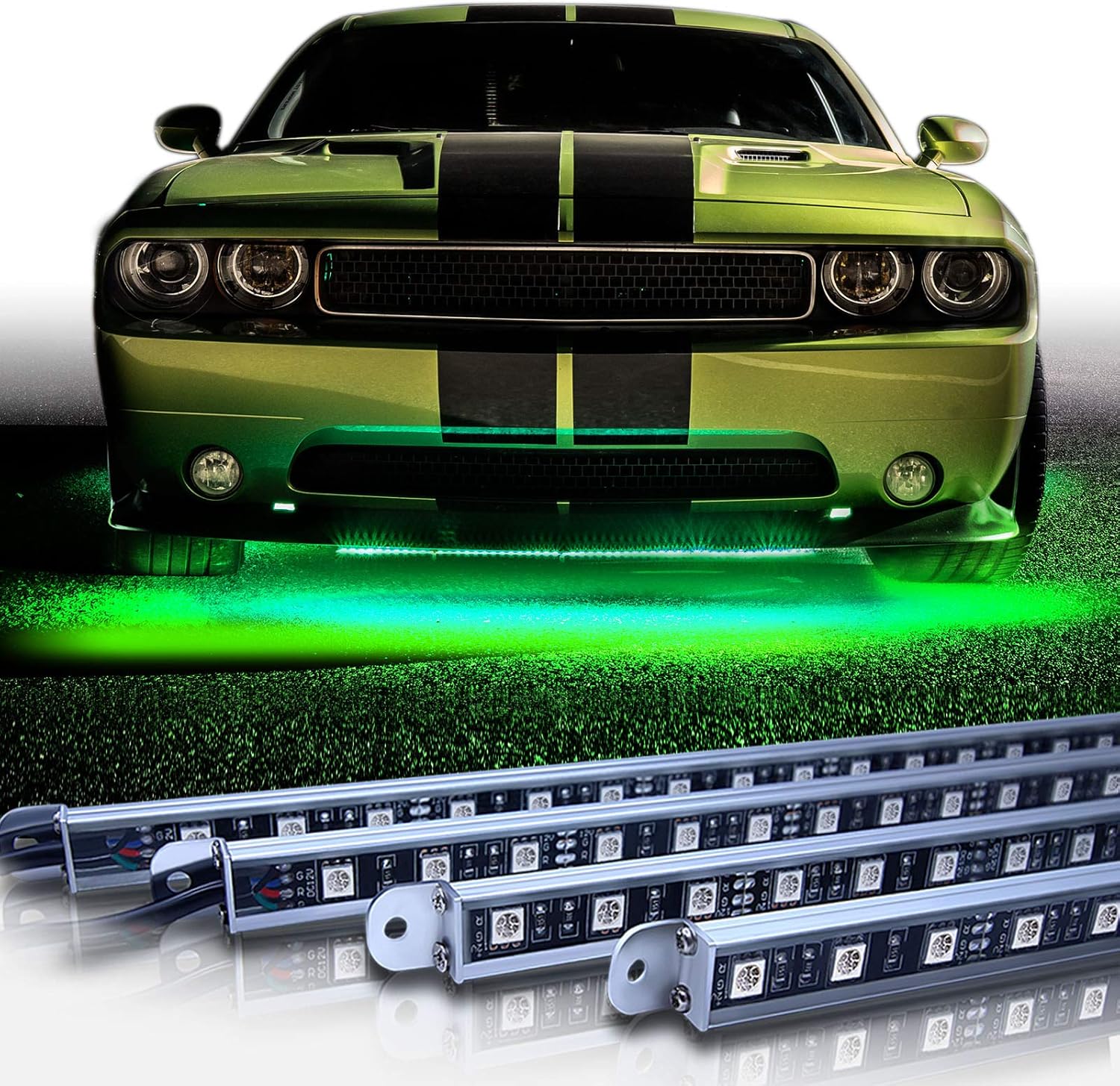 Aluminum Underglow LED Lighting Kit, Wireless Remote, 4pc H330358