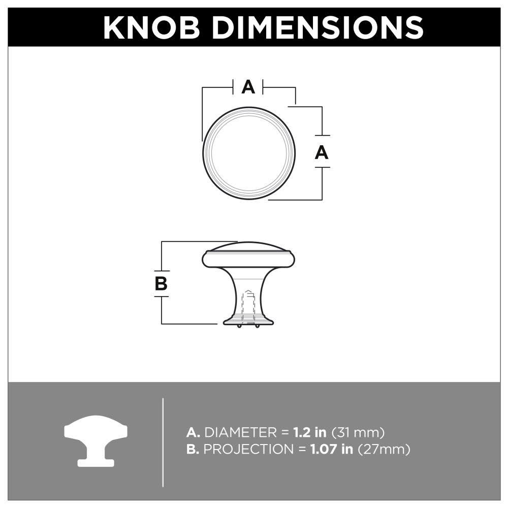 1.25-in Heirloom Silver Round Traditional Cabinet Knob (24-Pack) N688267