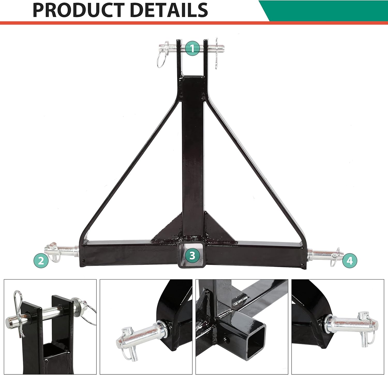3 Point 2 Receiver Trailer Hitch Drawbar Adapter S3797