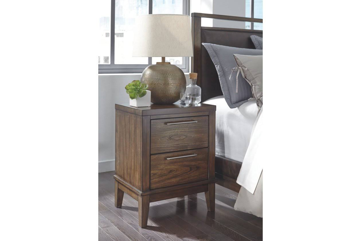 Two Drawer Night Stand in Brown G19906