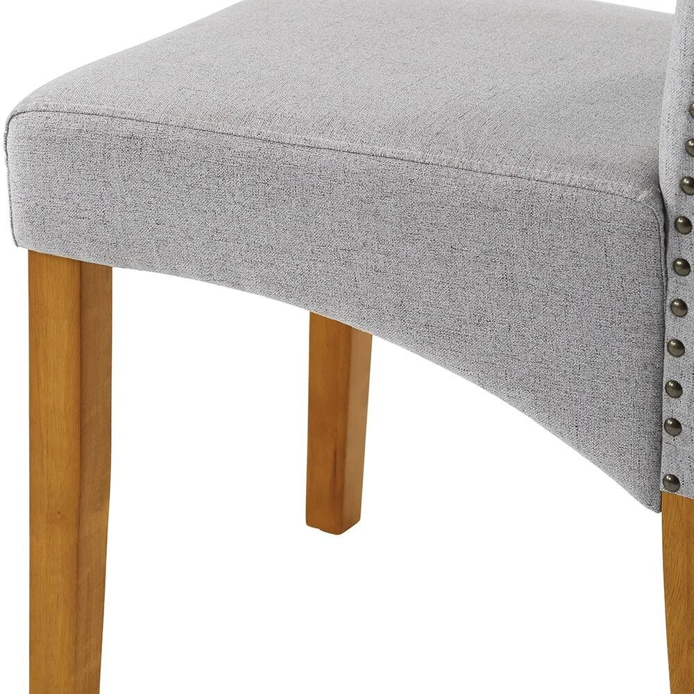 Fabric Padded Side Chair with Solid Wood Legs Set of 2 D5497