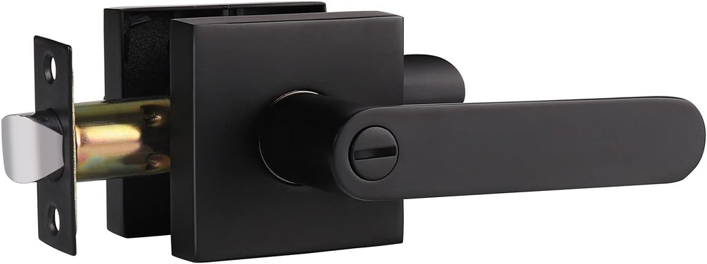 Matte Black Privacy Door Handle Lever, Pack of 6 M59741