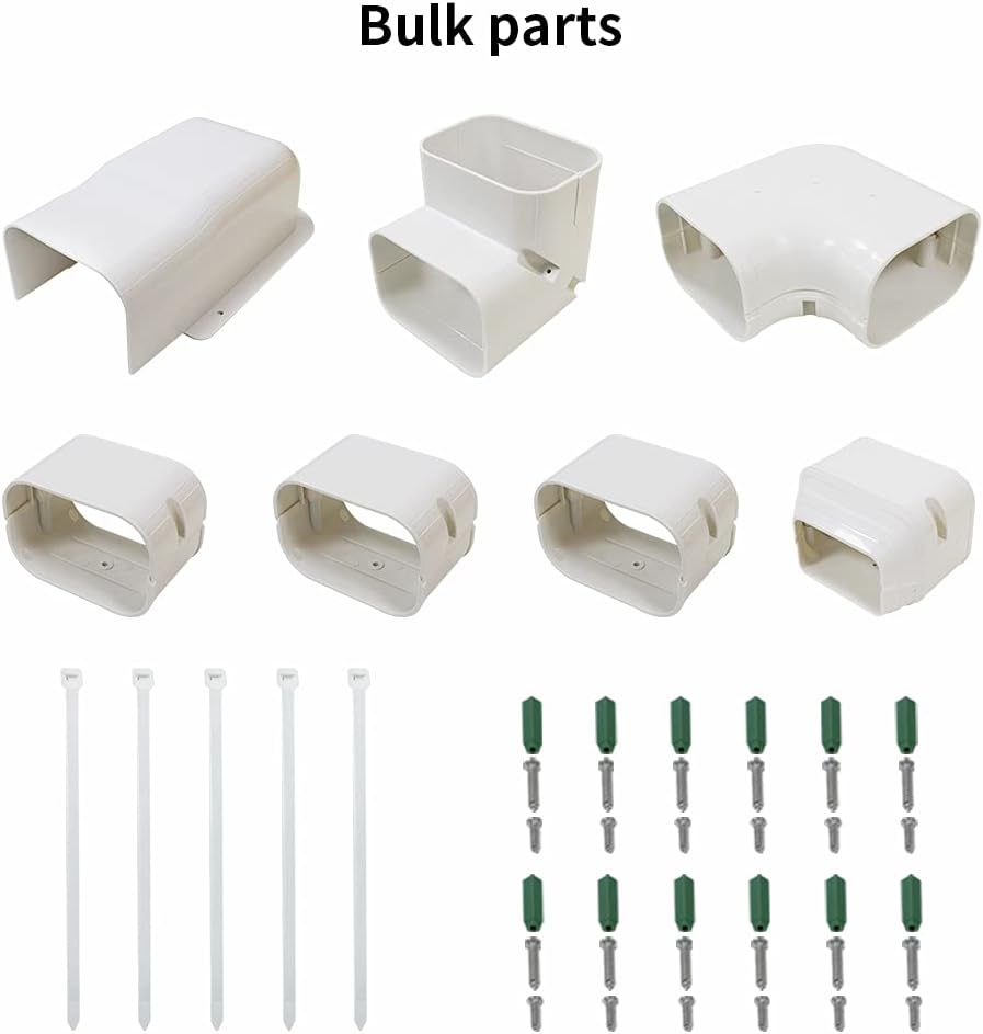 4 inch 17 Ft PVC Decorative Pipe Line Cover Kit, White, Pack of 2 K420680