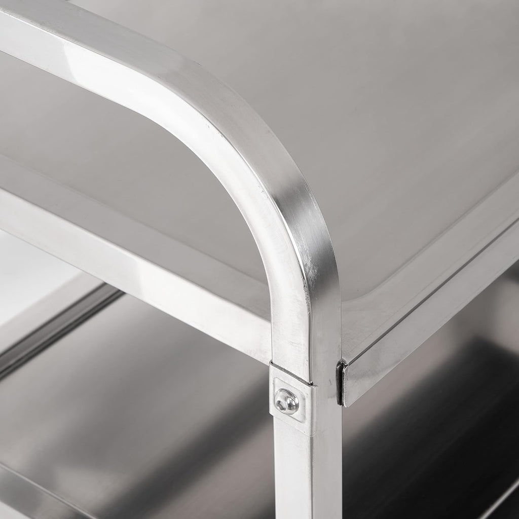 3 Shelf Stainless Steel Utility Cart, 400 Pound Capacity C21571