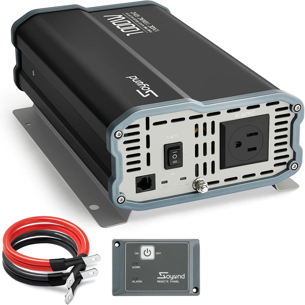 Pure Sine Wave 1000 Watt 12vdc to 120vac Car Inverter with Dual Ac Outlets V8063