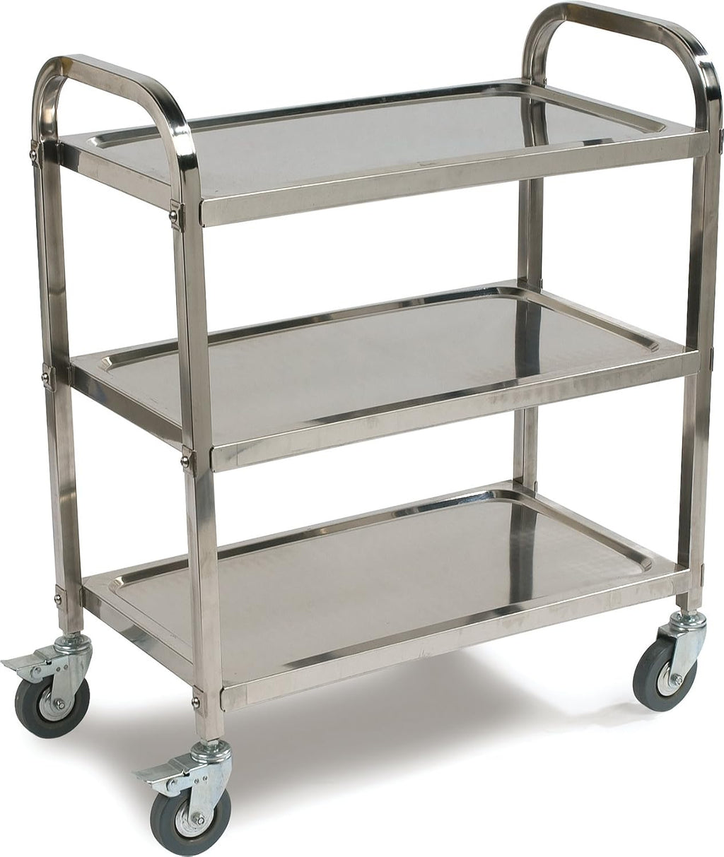 3 Shelf Stainless Steel Utility Cart, 400 Pound Capacity C21571
