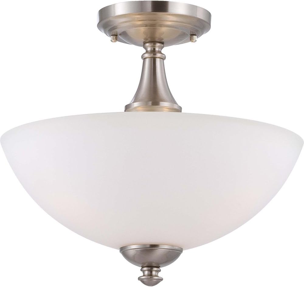 Three Light Vanity Frosted Glass Brushed Nickel Fixture D66548