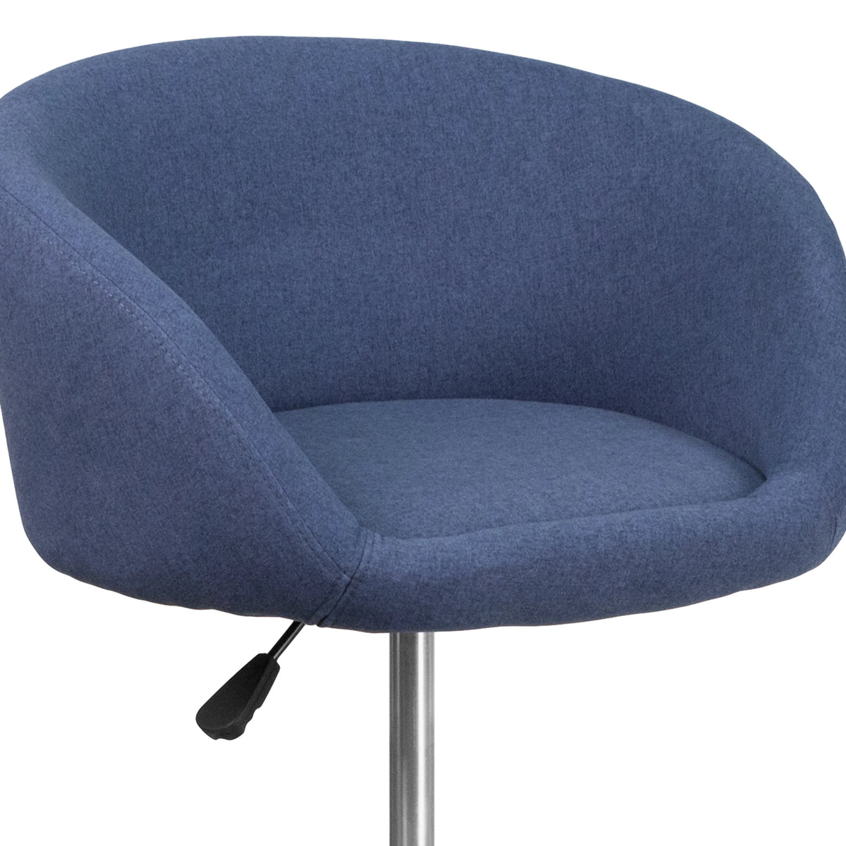 Blue Fabric Adjustable Height Barstool with Barrel Back and Chrome Base H8021