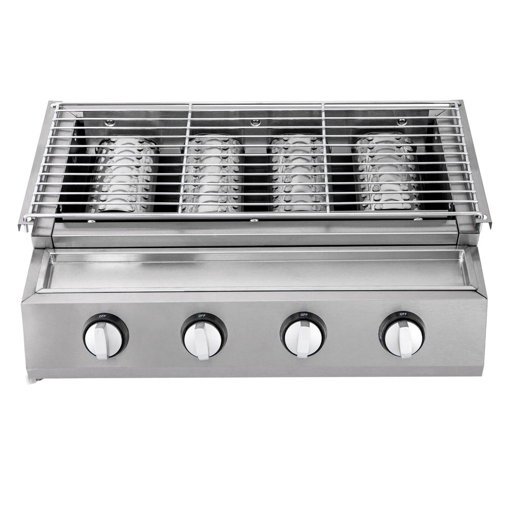4-Burner Portable Propane Gas Grill with Steel Hood D593404