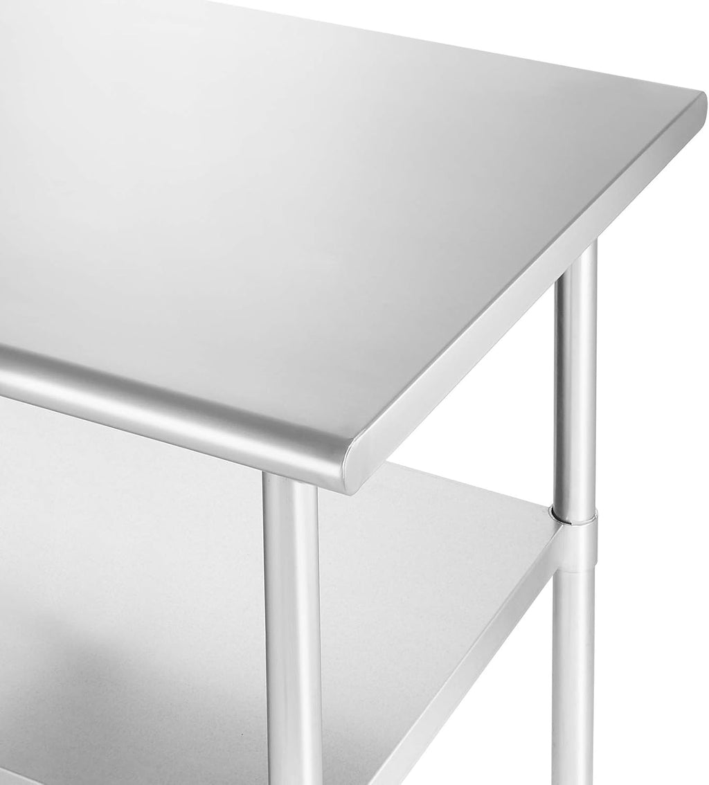 NSF Stainless Steel Commercial Kitchen Prep & Work Table with 4 Casters O258832
