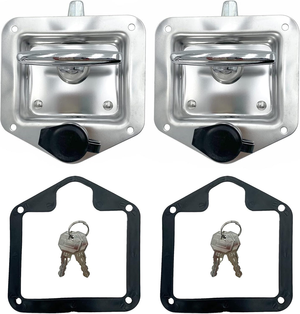 2 Pcs Stainless Steel Tool Box Latch T Handle Latches with Lock W678392