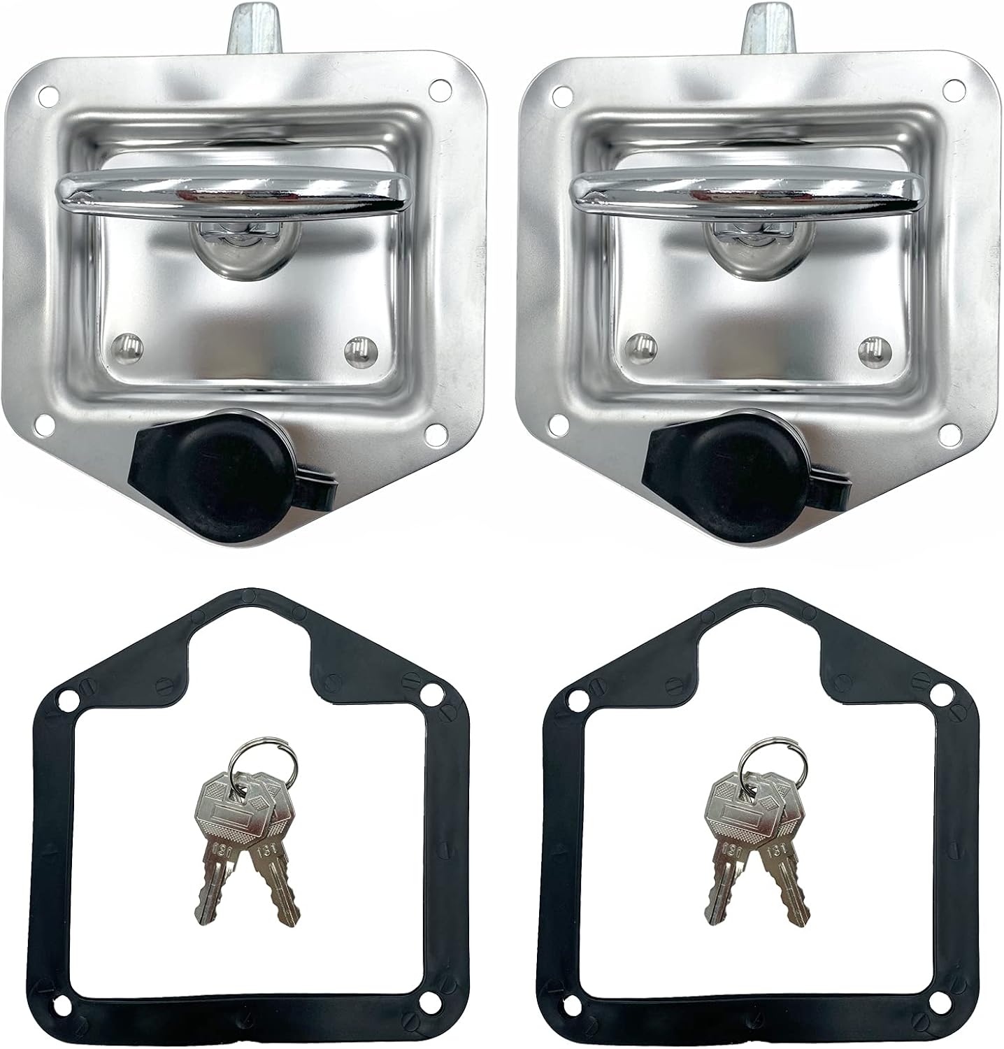 2 Pcs Stainless Steel Tool Box Latch T Handle Latches with Lock W678392