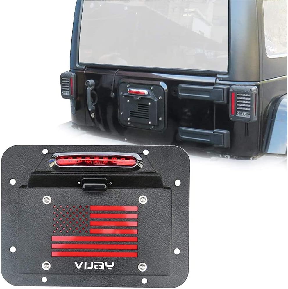 Spare Tire Delete License Plate Relocation with Plate Light and Third Brake Light Pack of 2 S458