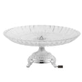 Crystal Cake Plate Decorative Dish Round Serving Platter with Silver Plated Pedestal Base M14759
