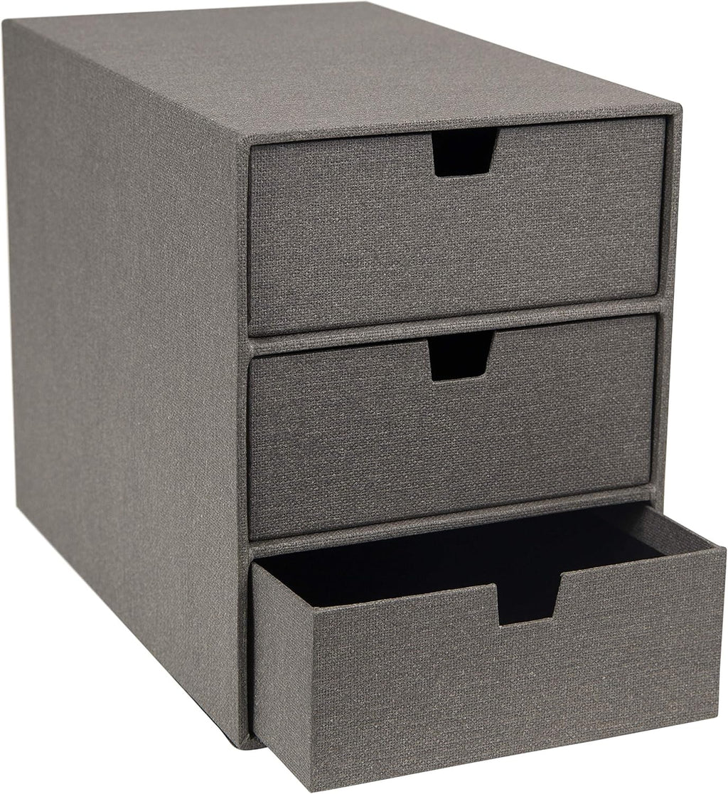3-Drawer Canvas Fiberboard Desk Organizer I93373