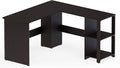 Walnut L-Shaped Wood Corner Desk S555