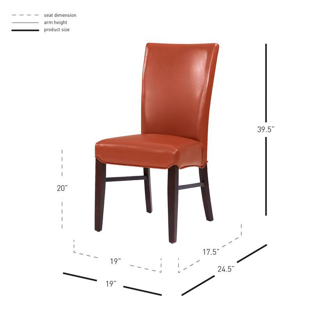 Bonded Leather Dining Chair in Orange (Set of 2) Z30633
