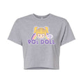 Juniors Cropped Cotton Blend T-Shirt E9379