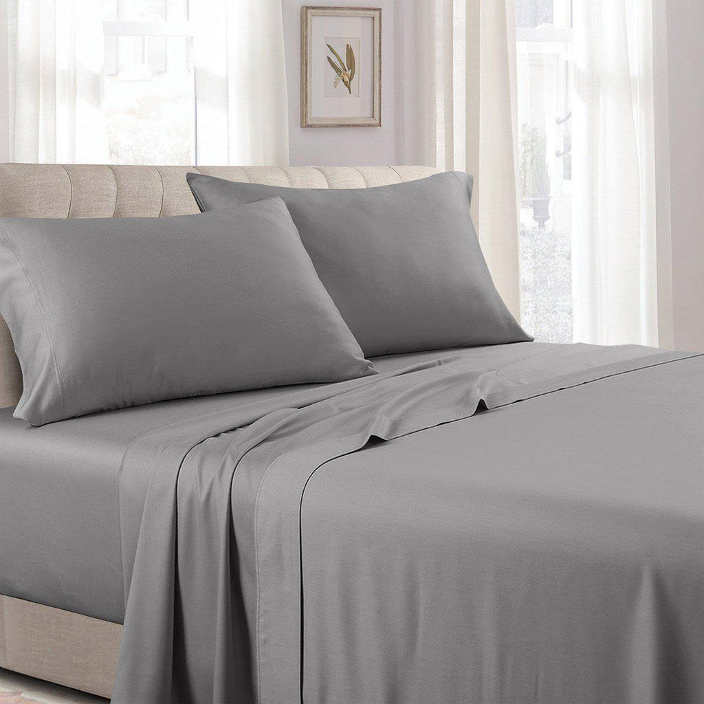 Gray Sateen 300 Thread Count California King Sheets I1713