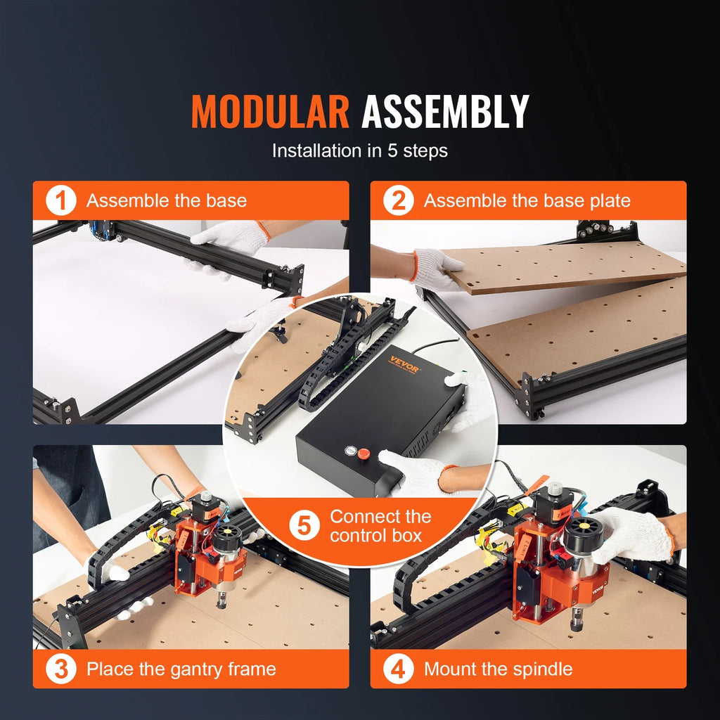 300W 3 Axis CNC Router Machine Wood Engraving Carving Milling Machine Kit H7676