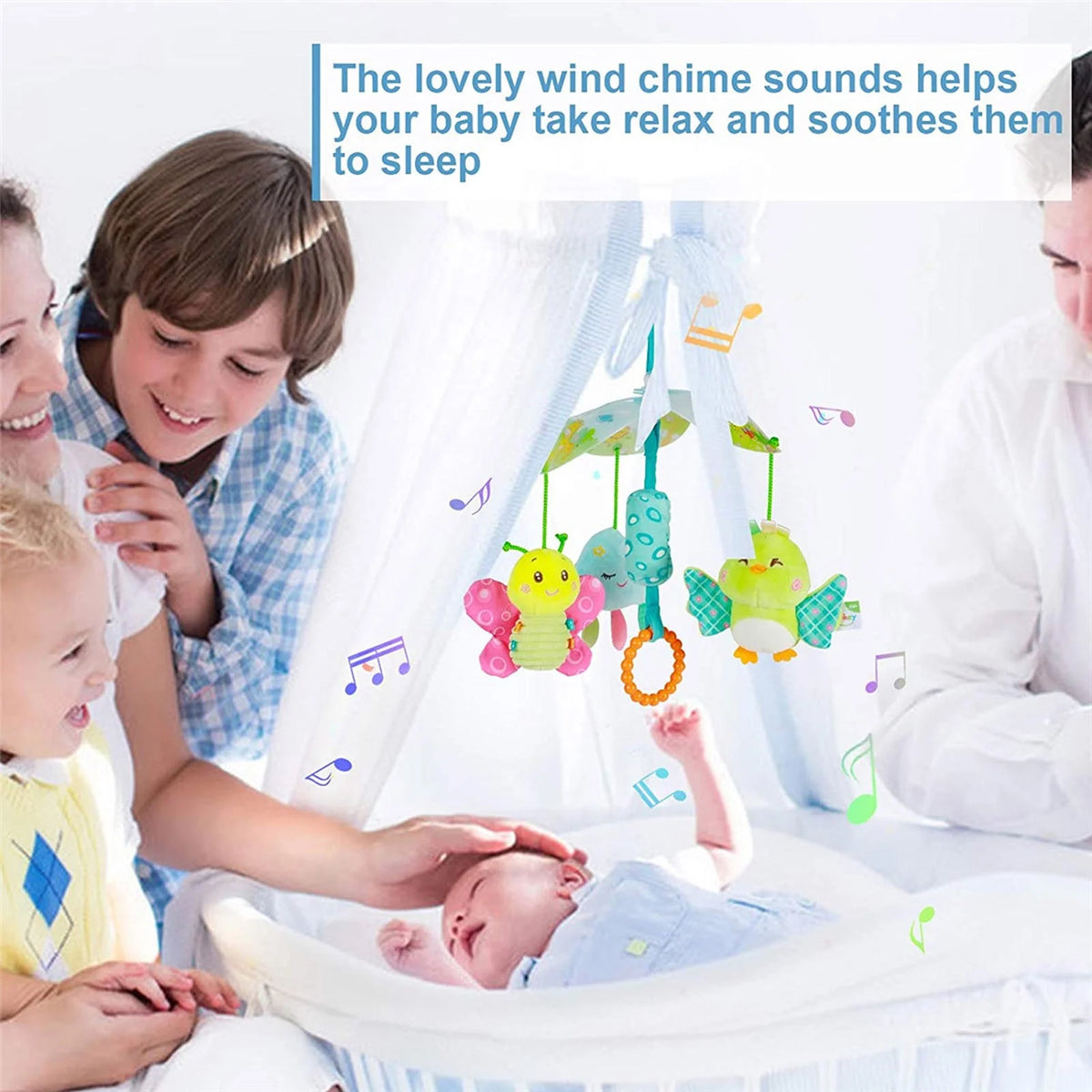 Baby Car Seat Clip On Stroller Toy With Birds And Hanging Rattle Sensory Activity Toy Z53354