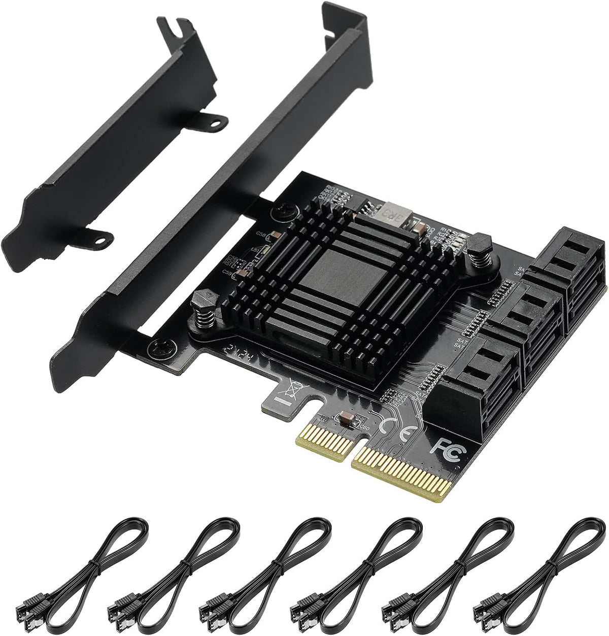 PCIE to SATA 3.0 6 Gbps Controller Card with 8 SATA Cables K682