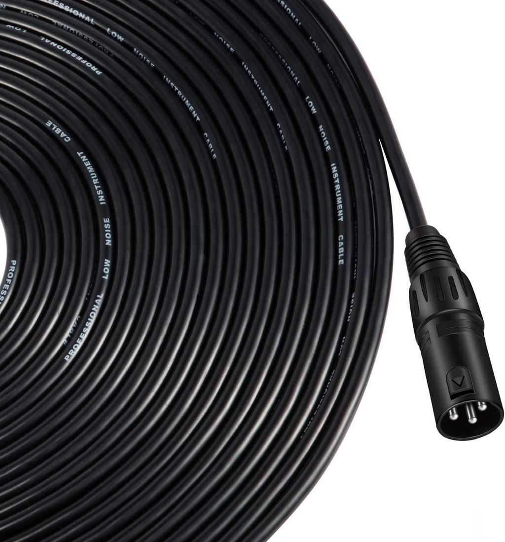 50ft XLR Microphone Male to Female Mic Cables Black 3-Pack B30892