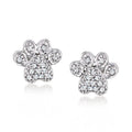 Diamond-Accented Paw Print Earrings in Sterling Silver P793415