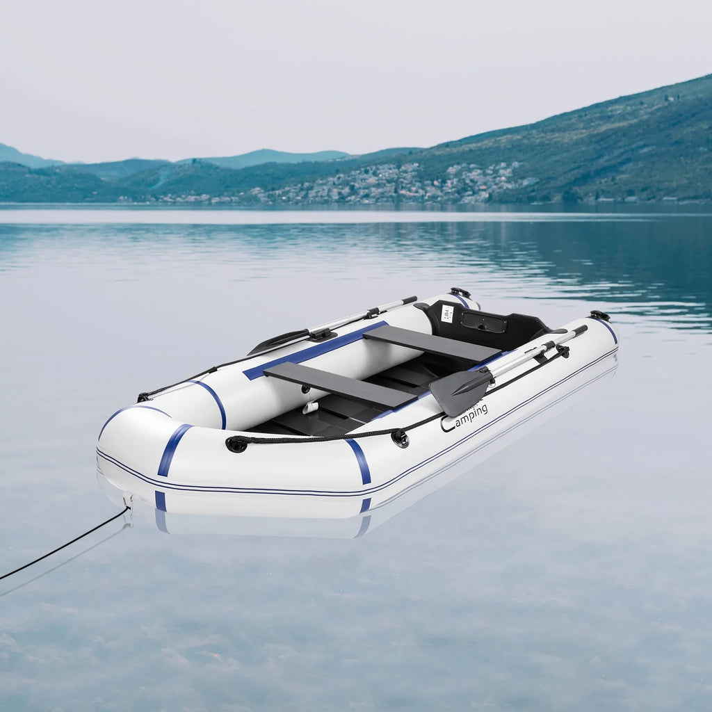 10ft Inflatable Boat, 600lb Max Weight, Gray/White C943539