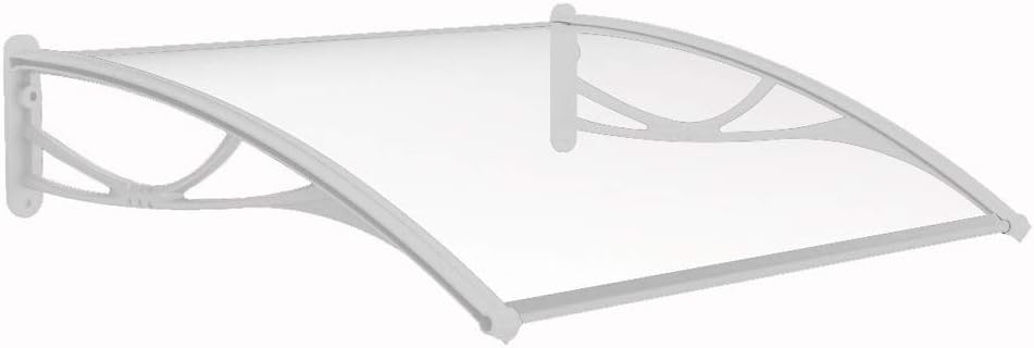 Gray Polycarbonate Door/Window Awning, 47"W x 35"D M2378