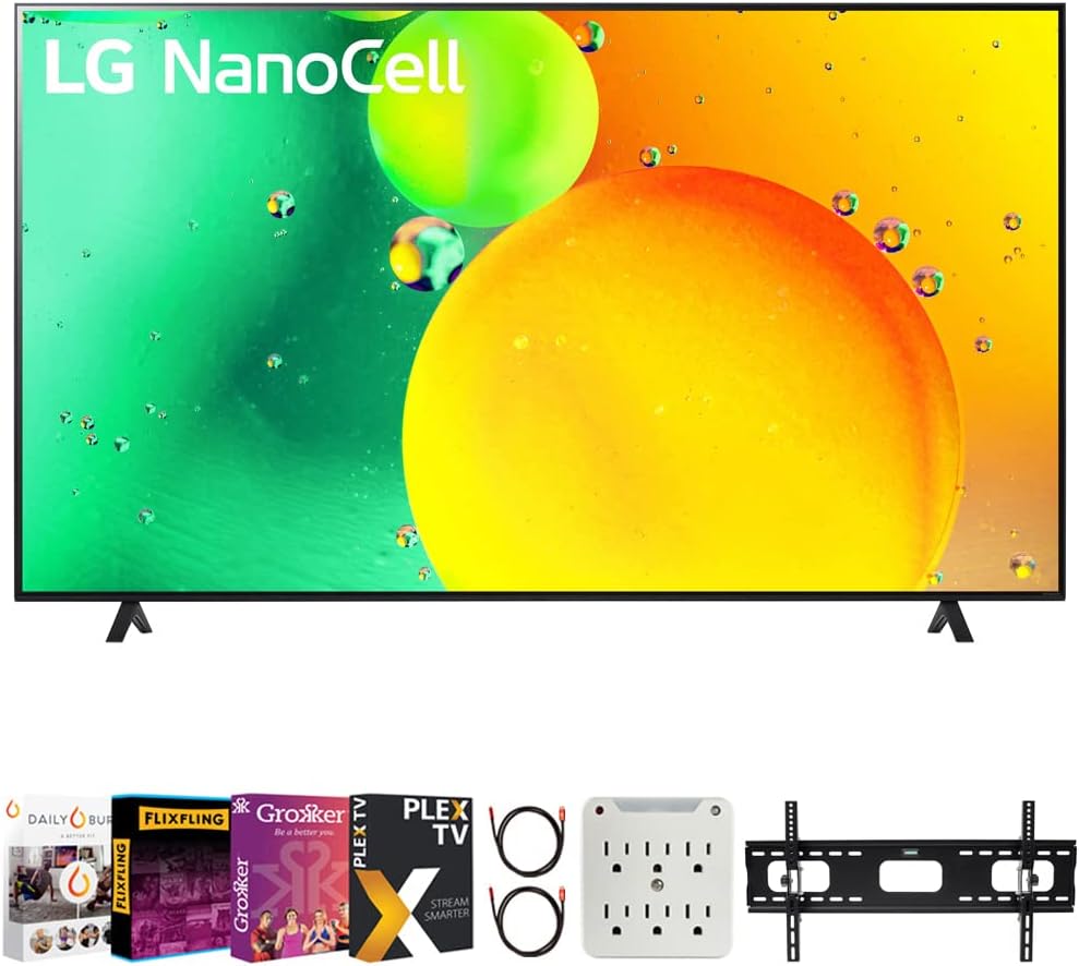 55 Inch 4K UHD Smart LED TV with Wall Mount, Surge Adapter, 2X 4K HDMI Cable V115846