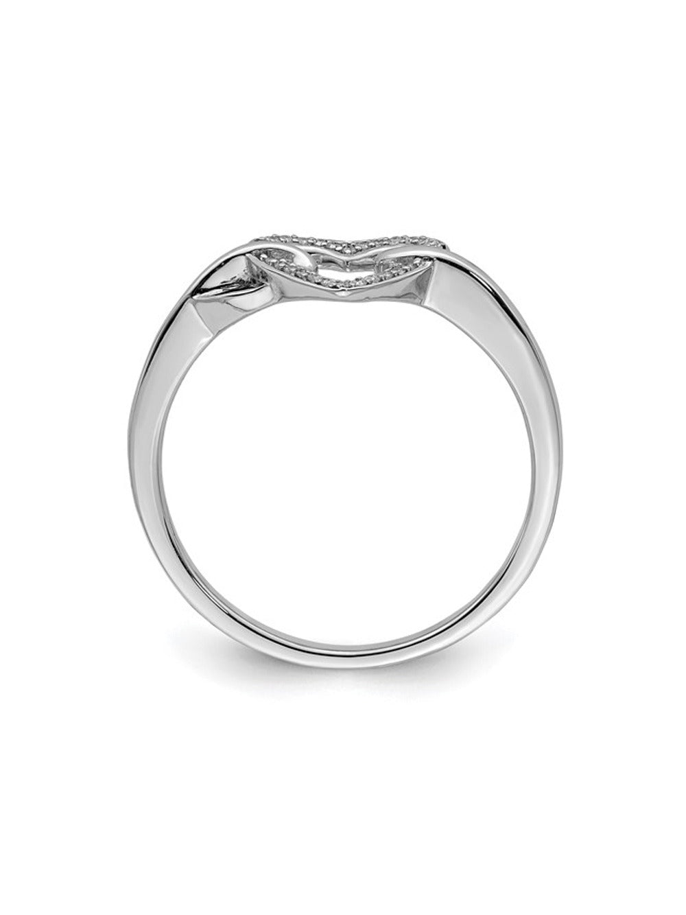 Sterling Silver Diamond Heart Promise Ring A2072