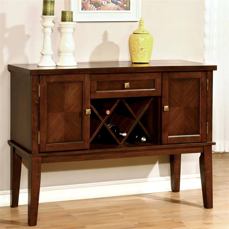 Solid Wood 1-Drawer Server in Brown Cherry X851124