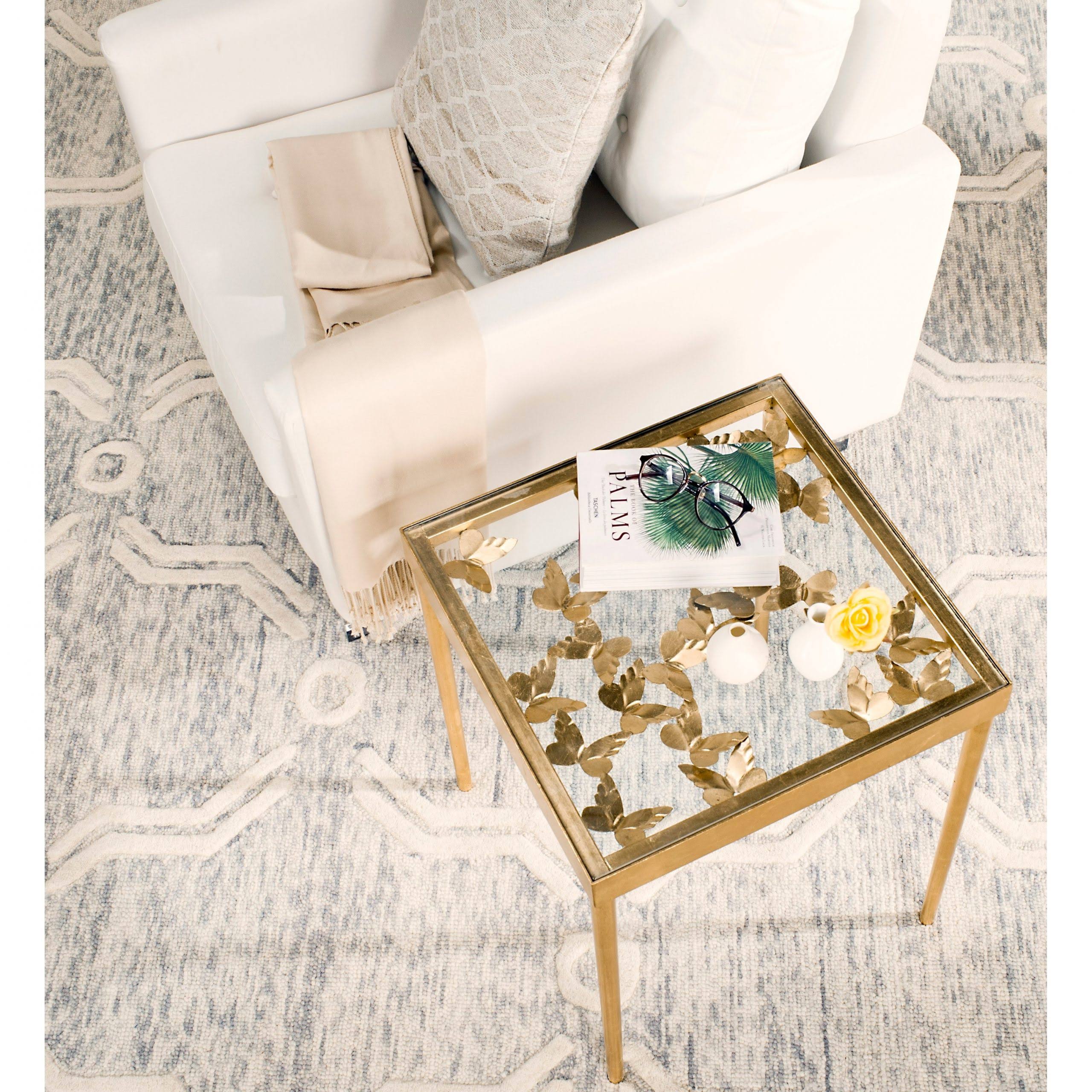 Gold Butterfly Side Table W32313