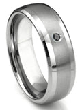 Titanium Tungsten Carbide Black Matte Finish Center Dome Comfort Fit Wedding Band Ring Sz 8.5 N44050