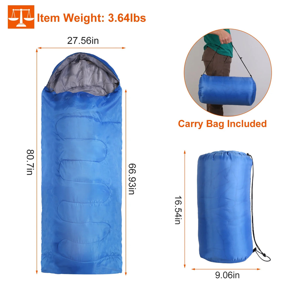 Royal Blue Backpacking Sleeping Bag with Carry Bag G722002