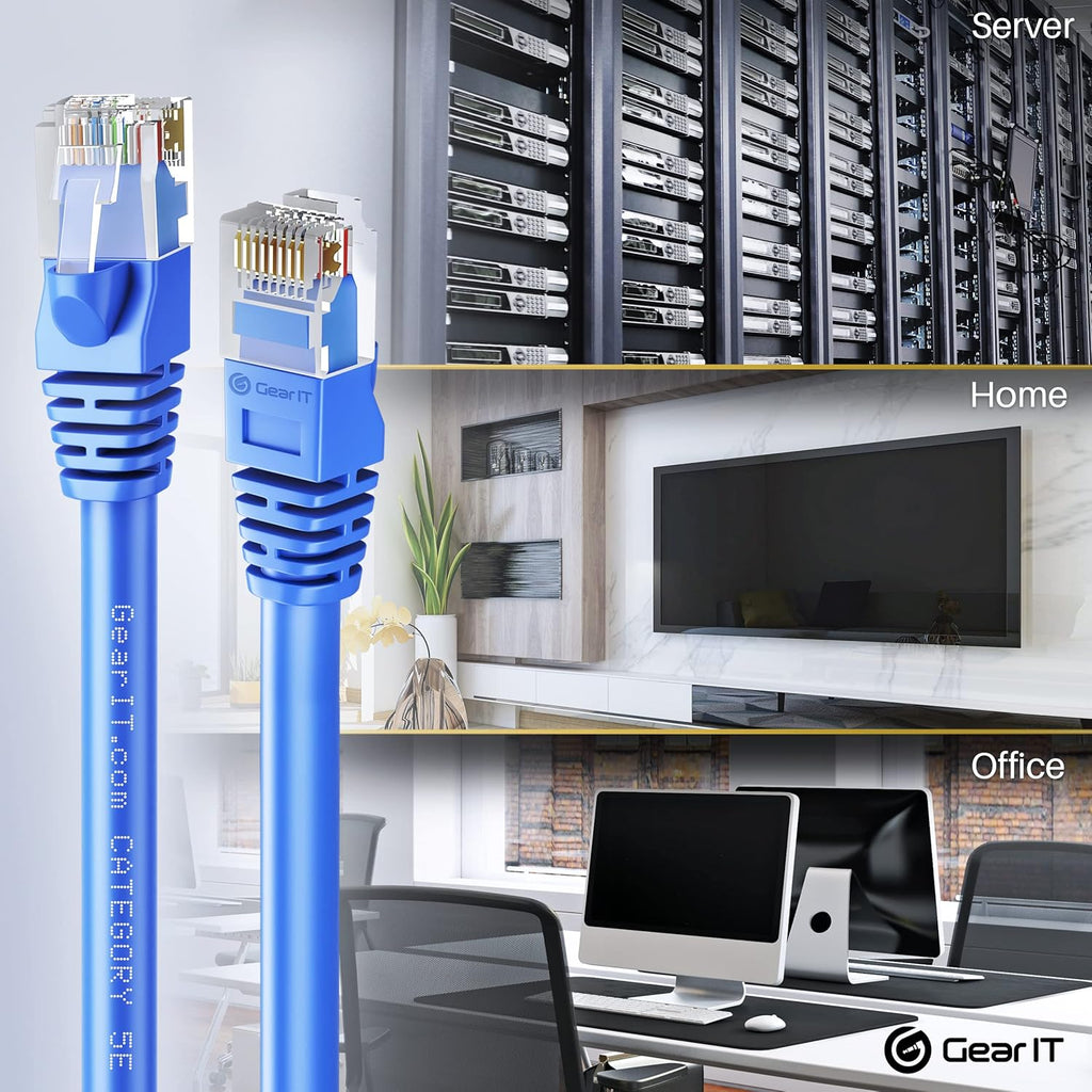 10 Pack Cat5e Ethernet Patch Cable 10 Feet Blue W530310