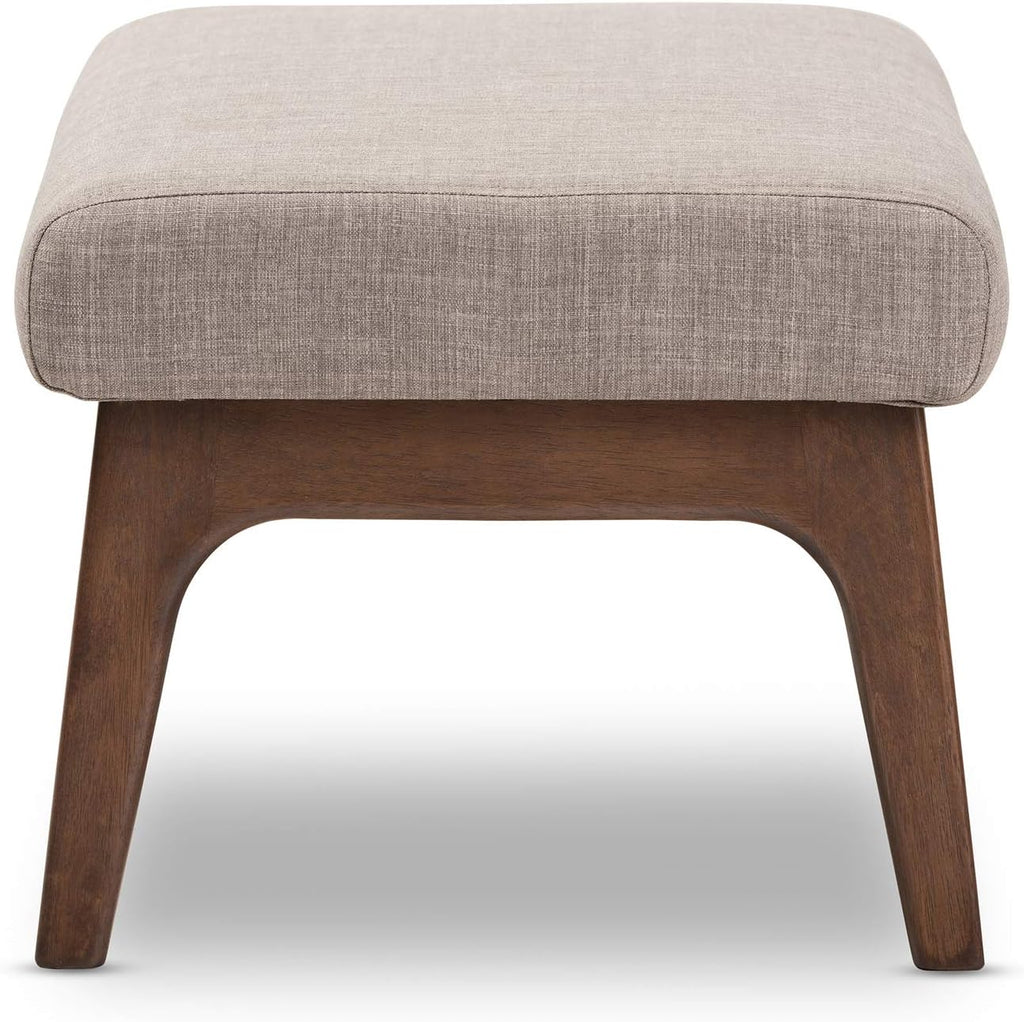 Light Grey Walnut Brown Fabric Polyester Ottoman Pack of 2 F25922