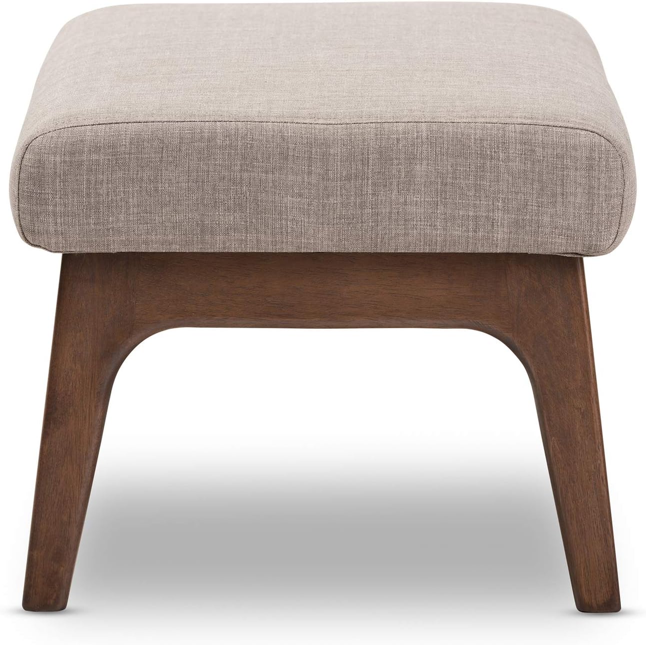 Light Grey Walnut Brown Fabric Polyester Ottoman Pack of 2 F25922