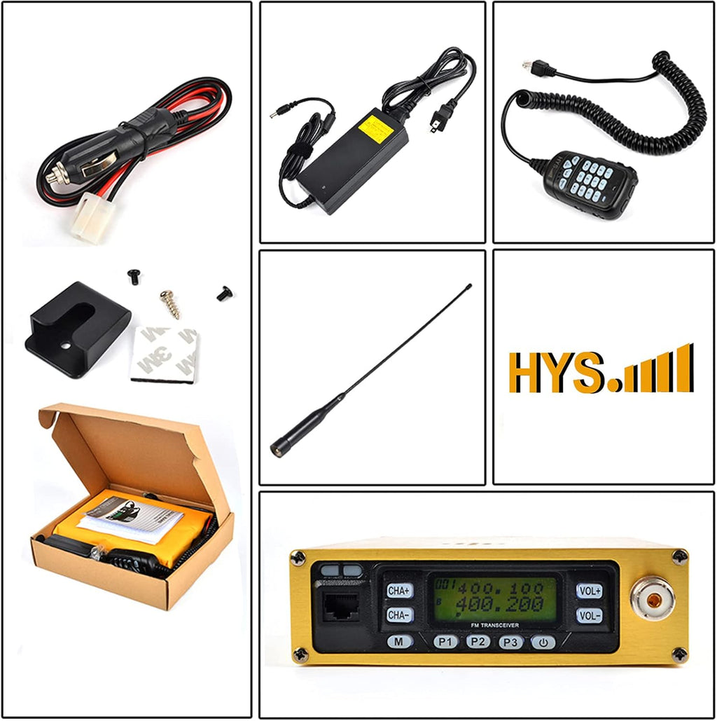Dual Band VHF/UHF Mobile Transceiver with Programming Cable Antenna Adapter T4962