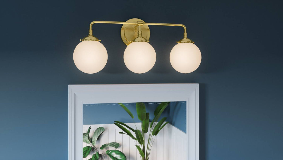 3 Light Satin Brass Bath Light P61653